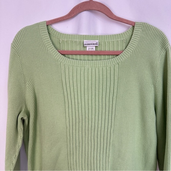 Fashion Bug Sweater Round Neck Long Sleeve Pullover Womens Size 22/24‎ Green - Picture 2 of 10
